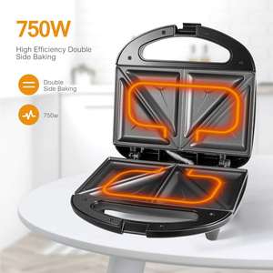 Máquina para Hacer Sándwiches Desmontable 6 en 1, Tostadora 3 en 1, Máquina para Hacer Sándwiches Antiadherente con Mango Frío al Tacto, Máquina para Hacer Waffles - Product Image 3