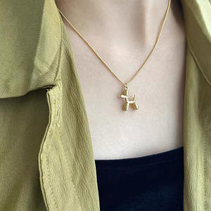 Groothandel mode-sieraden 18K ballonhond hanger voor ketting roestvrij staal lieflijke hond kettingen voor vrouwen boetiek sieraden - Product Image 6