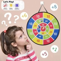 Tableau de fléchettes en tissu personnalisable ARYDA pour enfants, 74 cm – Jeu interactif familial éducatif d'arithmétique qui améliore les compétences
