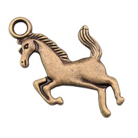 Breloque Cheval Galopant 21x35mm en Alliage de Zinc Bronze Antique pour Décoration de Trophée de Concours Équestre