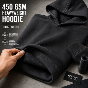 Sudadera con Capucha de 450 GSM, 100% Algodón, Personalizada, Gruesa, para Hombre, Estilo Urbano, Marca Privada, Fabricante OEM ODM - Product Image 2
