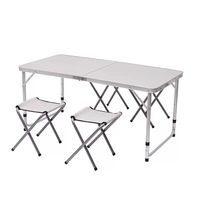 Ensemble de chaises pliantes ultralégères en alliage d'aluminium et table de pique-nique pour usage extérieur à la ferme