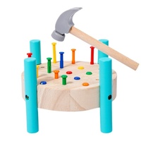 Table de jeu en bois pour bébé, jeu de marteau à clous, reconnaissance des couleurs, exercice de coordination œil-main, jouet éducatif pour enfants de 4 à 6 ans, boîte de couleur