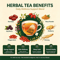 En stock : Extrait pur d'herbes, poudre de Maca et Epimedium pour soutenir la vitalité et la fertilité masculine, sachets de tisane en boîte pour hommes et femmes