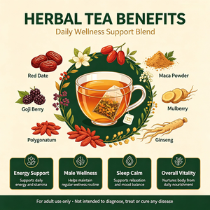 En stock : Extrait pur d'herbes, poudre de Maca et Epimedium pour soutenir la vitalité et la fertilité masculine, sachets de tisane en boîte pour hommes et femmes - Product Image 3