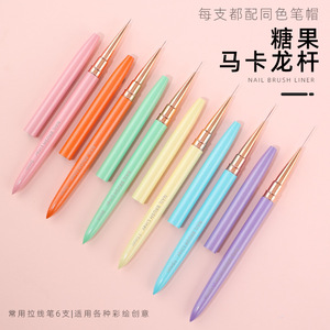 Pinceaux de traçage et de dessin pour nail art en acrylique couleur bonbon, pour la décoration des ongles et l'outillage de beauté (vente en gros) - Product Image 3