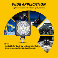 DXZ H-MINI-F-BS 21 LED 25W Certifié CE, Phare de Travail Carré Clignotant à LED, Feu de Brouillard DRL pour Véhicules Tout-Terrain 4x4 - 12V-60V, Garantie 1 An