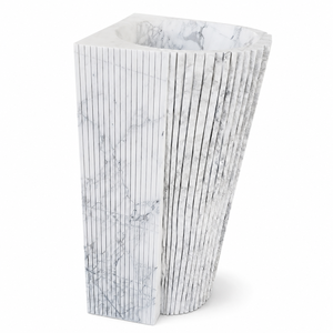 Poulars En gros Lavabo sur pied de luxe moderne en pierre naturelle et en marbre Arabescato Corchia pour salle de bain - Product Image 5