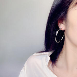 E3425 925 Silver <b>Hoop</b> <b>Earrings</b> Minimalist Design Everyday Wear Unisex Champagne White <b>Fine</b> Jewelry - Product Image 5