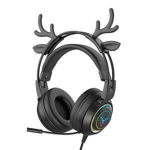 Audífonos HiFi con Diseño de Cuernos y Micrófono para PS5, Auriculares Gamer para Chicas, RGB Negro Rosa, Casco para PC, Laptop, Teléfono, PS4 - Product Image 5