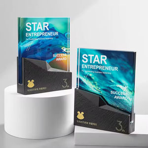 व्यक्तिगत पट्टिका क्रिस्टल ट्रॉफी uv-मुद्रित क्रिस्टल रखरखाव संगमरमर स्टैंड के साथ प्रशंसा पट्टिका - Product Image 1