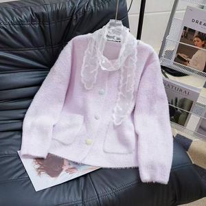 เสื้อสเวตเตอร์โค้ทแขนยาวคอกลมสำหรับผู้หญิง ทรงหลวม แต่งเชือกผูกเอว แบบสั่งตัดพิเศษ - Product Image 6