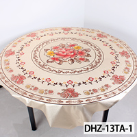 Housse de table ronde en PVC de 150 cm pour patio extérieur, imperméable, imprimé floral, nappe en plastique lourde pour jardin