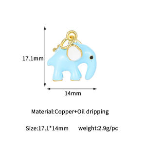 Diy mode lucu 3D Enamel hewan jimat kartun dinosaurus gajah kelinci Paus kalung liontin - Product Image 3