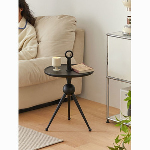 Ash Wood <b>Side</b> <b>Table</b> Round Small Corner <b>Table</b> Handmade Wabi Sabi Style Coffee <b>Table</b> - Product Image 1