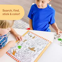 Bloc d'autocollants à chercher et trouver sur le thème des animaux, bloc d'activités à colorier et à assortir, jouets éducatifs créatifs pour enfants
