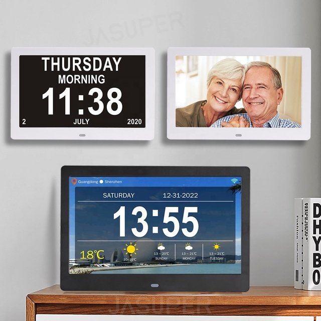 Digital Calendar Dementia Day Clock - with 10" Large Screen Display for Aged Seniors, Extra Large Impaired Vision People