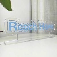 Enseigne de table personnalisée Shop Company Dessus de table enseignes lumineuses Réception intérieure Enseigne de table en acrylique avec lettres