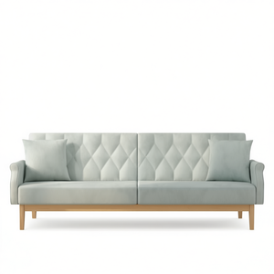 Light <b>Grey</b> Velvet Sofa Bed 100% Polyester Large Size Wood <b>Frame</b> Minimalist Design Living Room Furniture - Product Image 1