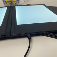 Rechargeable LED Rétro-Éclairé Double A4 Page Menu Signe Titulaire Table Tente Affichage pour Restaurant Café Snack Bar pour Articles de Fête