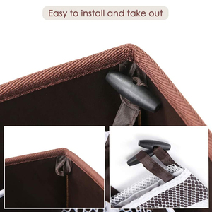 Nhà Ráp Quần Áo Giỏ Lưu Trữ Gấp Đôi Linen Vải Có Thể Gập Lại Giặt Cản Trở Với Loại Bỏ Nắp - Product Image 3