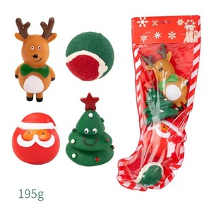 Juicepet Paquete Múltiple al Por Mayor de Juguetes Masticables para Perro de Navidad, Accesorios para Mascotas de Vinilo Duradero y Cuerda TPR; Set de Regalo para Perros para la Temporada Navideña - Product Image 4