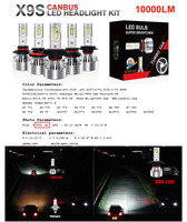 Bombillas LED para Faros Delanteros X9S de 10000LM, H4 H7 H11 H13 9005 9006, con Chip LED G-XP de 55W, Decodificador CANBUS para Faros Delanteros de Automóvil, 6500K
