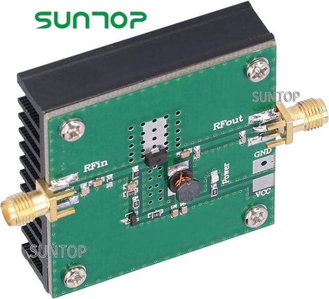 RF Amplifier, 380 -- 450MHz RF Power Amplifier Module 5.0W Printed Circuit Board Female RF Connector Electronic Components