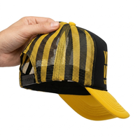 Gorra de béisbol de espuma tipo camionero de 5 paneles con estampado, parte trasera de malla completa, corona alta, visera curva y cierre snapback para campaña promocional. Gorras.