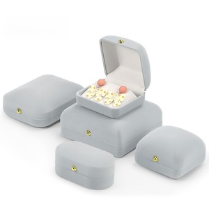 Factory Price Custom LOGO Luxury Jewellery Packaging Box Earring Luxury Microfiber Jewelry Box - Product Image 1