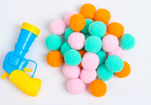 Set mainan pistol peluncur bola kucing-30 buah mainan pompom mewah + mainan ambil otomatis, kebosanan interaktif untuk kucing dalam ruangan & anak kucing - Product Image 6