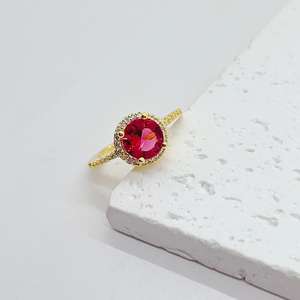 High Quality Classic Round Colorful Stone <b>Rings</b> for Women <b>Crystal</b> Zircon Micro Paved Wedding Band Engagement Jewelry Gift - Product Image 2