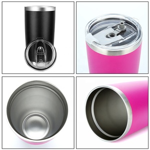Vaso Térmico para Auto ZY de 20oz con Recubrimiento en Polvo, Color Morado Claro, Negro Café y Transparente - Product Image 2