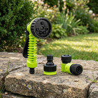 Pistolet à eau haute pression en plastique 7 fonctions 3/4"~1/2" pour jardin et arrière-cour, kit de pulvérisation robuste pour l'arrosage du jardin