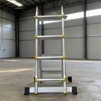Échelle télescopique en aluminium pliable, durable, moderne et économique, certifiée EN131, pour appartement et grenier