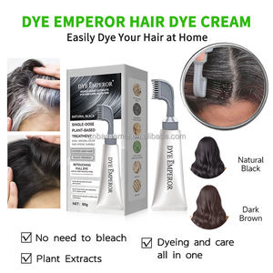 DYE EMPEROR Coloration capillaire permanente douce sans ammoniaque, sans peroxyde, sans dommages, couverture à 100 % des <span class=keywords><strong>cheveux</strong></span> gris avec peigne applicateur - Product Image 3