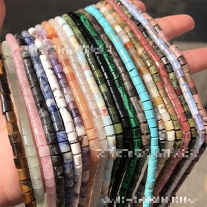 Perline all'ingrosso 4*4mm in opale e cristallo, a forma di ruota, in pietra naturale, cilindriche, in <span class=keywords><strong>amazzonite</strong></span> e labradorite, sfuse, per la creazione di <span class=keywords><strong>gioielli</strong></span> - Product Image 2