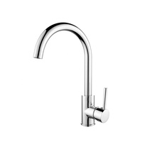 Robinet de lavabo moderne à arc haut chromé, mitigeur monocommande