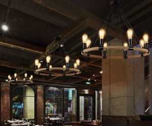 estilo personalidad bar <span class=keywords><strong>restaurante</strong></span> tienda de ropa americana creativo loft hierro arte <span class=keywords><strong>cuerda</strong></span> de cáñamo de <span class=keywords><strong>la</strong></span> lámpara - Product Image 6