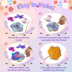 Poke in Flower Art Creative Toy Set DIY Kits d'artisanat en bois Kit d'artisanat floral fait à la main 3D Amusement sans désordre pour les filles créatives - Product Image 3
