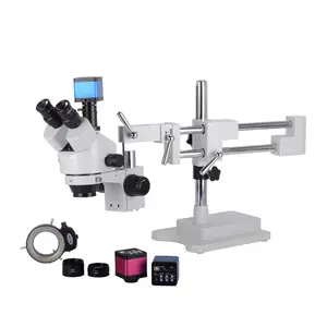 HAYEAR 16MP usb Microscope Camera 3.5X-90X Simul-focal Stereo Microscope digital Double Boom Stand Trinocular for mobile phone