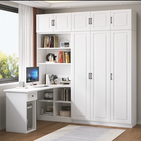 Armoire et bureau multifonctionnels modernes en bois massif, combinaison de bureau d'angle pour ordinateur