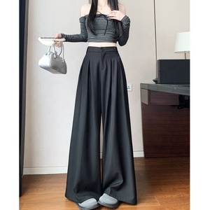 Pantalons larges pour femmes, nouvelles arrivées été 2025, pantalons droits amples et drapés haut de gamme pour petites silhouettes - Product Image 2