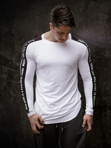 Camiseta de poliéster de manga larga para hombre, camiseta de gimnasio con logotipo personalizado, camiseta de calentamiento de baloncesto de gran tamaño para Fitness - Product Image 5