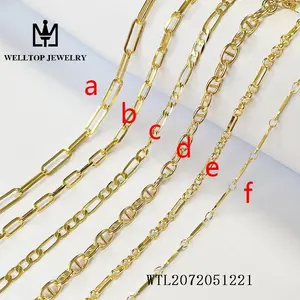 批发价格18k黄金填充链卷珠宝DIY制作项链手链手工制作