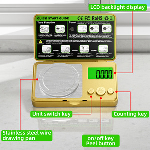 เครื่องชั่งดิจิตอลขนาดเล็ก0.001ก. ความแม่นยำสูงสำหรับเครื่องประดับทองและเพชรสแตนเลสวัดน้ำหนักได้สูงสุด100ก. - Product Image 5