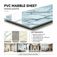 Plaques de marbre PVC modernes légères et imperméables, panneaux muraux en marbre UV, installation facile et projets de bricolage à domicile