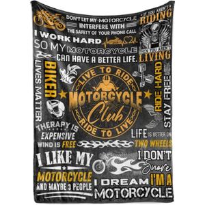 Brown Red Motorcycle Patchwork Flannel <b>Blanket</b> Throw <b>Blanket</b> Nap <b>Blanket</b> Skin Friendly Reversible for Travel Camping - Product Image 6