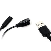 Câble USB Y étanche Type A vers USB-A/USB-C femelle avec capuchon de protection anti-poussière, charge rapide 3A, blindé