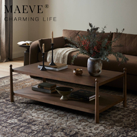 Table basse en bois massif de style minimaliste et luxueux, design moderne, meubles durables pour le salon et couleur personnalisable